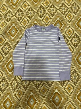 Polarn O. Pyret Classic Stripe Long Sleeve Top | Lavender/White | Size 4-5Y (110